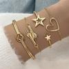 Pulseras de alta gama europeas y americanas abrazan Pulsera Love retro abierta de estrella set de 4 piezas