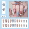 Uñas ballet frescas de longitud media rosa azul estrella amor pieza de belleza de uñas niña dulce uña postiza producto terminado al por mayor