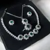 Versa principios de verano nuevo Margarita Esmeralda popular en TikTok conjunto de 5 piezas Tan sang Azul colorido tesoro anillo de té de diamante elegante