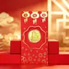 2027 Año de la Oveja Moneda de Oro Propicia Atracción de Riqueza Tarjeta de Dinero Bolsa de Terciopelo Paquete de Sobre Rojo Moneda Conmemorativa de Pan de Oro Regalo de Año Nuevo