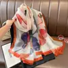 Nuevo Chal Bufanda de Protección Solar Primavera y Verano, Clásico Seda Artificial, Gasa Suave, Estilo Largo, Bufanda Chal de Moda y Versátil
