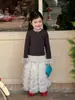 Otoño 2026 Nuevo Estilo Coreano Ropa Infantil Niñas Tops en Capas Chaleco con Patrón de Malla Camiseta de Manga Larga Falda de Pastel