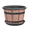 Barril de Madera de Imitación Vintage Barril de Vino Maceta de Plástico Engrosada Extra Grande No Porosa Hidropónica Tazón de Cobre Hierba Nenúfares Nenúfares Maceta Tarro
