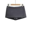 Versión Correcta Nuevos Pantalones de Traje de Chica Atractiva de Cintura Baja Moda Femenina Sentido del Diseño Cremallera Doble Lateral Pierna Larga Mini Mitad