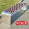 Respaldo de Banco de Acero Inoxidable Plástico Anticorrosión Madera Banco Asiento Comunitario Silla de Ocio Taburete Silla de Parque Banco Exterior