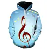 Sudadera con Estampado Digital 3D de Guitarra Musical con Llama, Producto Nuevo Europeo y Americano Transfronterizo para Hombre