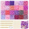 Kit de fabricação de pulseiras de argila de 24 grades transfronteiriças europeias e americanas Kit de fabricação de pulseiras de contas coloridas de 3 mm e 23 cores Kit de joias faça você mesmo