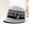 Sombreros para mujeres de mediana edad y mayores, otoño e invierno, para madres, forrados de polar, cálidos, sombreros de lana tejidos, para señoras mayores, de pelo de conejo, de ala ancha, sombreros de algodón