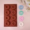 Molde de silicone para bolo de chocolate em formato de rosquinha de 8 peças, molde para biscoito DIY, molde para decoração de sobremesa com mousse e fondant