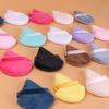 Borla de polvo triangular con cojín de aire, borla de miel para polvos flocados, esponja de maquillaje, polvo seco para pastel, borla para polvos de dedo, venta al por mayor