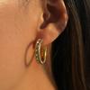Pendientes Dazan Europeos y Americanos Transfronterizos de Moda Nicho Ins Retro Super Brillantes de Acero Inoxidable Coral Completo Diamante Circón