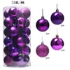 Bolas de Natal Fosca Galvanizadas Peroladas com Glitter Barril Espessado Teto Decoração de Natal Plástico PS Pacote com 24 Decoração Transfronteiriça
