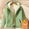 Abrigo de lana de cordero para otoño e invierno, sudadera gruesa para hombre con forro polar, top liso, cárdigan con capucha para adolescente, hombre