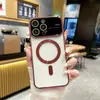 Funda Adecuada para Teléfono Apple 14Promax Galvanizada Magnética Ventana Grande Transparente iPhone 13 Resistente a Caídas Funda Protectora Suave