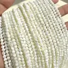 Cuentas redondas de nácar blanco de aguas profundas naturales, alto brillo, cuentas sueltas, pulsera de cuentas semiacabada, materiales para accesorios de joyería hechos a mano DIY