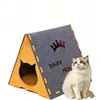 Nido para Gato, Nido Triangular para Gato de Tela de Fieltro, Cálido para Invierno, Semicerrado, Suministros Universales para Mascotas, Tienda de Campaña para Gato, Cama Desmontable para Gato