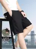 Shorts Casuais Masculinos de Verão para Exterior com Bolso Grande, Finos, Largos, Retos, Tamanho Grande, Comprimento até o Joelho, Cor Sólida, Shorts Esportivos