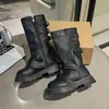 Botas de Cano Alto de Couro para Meninas 2026, Botas Martin com Forro de Lã para Outono e Inverno, Botas de Equitação Infantis, Botas de Algodão com Camada Dupla Antiderrapantes, Botas Simples Pretas