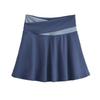 Falda corta de verano para mujer, estilo europeo y americano, sexy, con cintura en contraste de color, corte A, deportiva