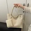 Bolso de Paja Grande de Alta Gama 2025 Nuevo Bolso de Hombro Retro para Mujer Ins Bolso Tote Versátil para Mujer