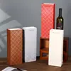 Nova Bolsa de Mão para Vinho Tinto Clássica Saco de Presente para Garrafa Única Saco de Embalagem para Vinho em Papel Kraft Atacado em Estoque