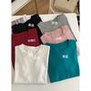 Playera Blanca de Manga Corta para Mujer, Estilo Nuevo Primavera/Verano 2025, Estilo Dulce y Picante, Estilo Holgado Hong Kong, Retro Chic, Top de Hombro Regular