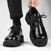 Zapatos de cuero para hombre de gran tamaño transfronterizos, estilo derby británico formal de negocios, puntera ancha, zapatos casuales modernos brillantes