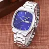 Personalización de Relojes, Relojes de Comercio Exterior Más Vendidos, Moda Masculina Retro Cuadrado con Pantalla de Calendario Correa de Acero Resistente al Agua Reloj de Cuarzo
