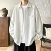 Camisa de manga larga para hombre estilo "old money" imitación lino, ropa casual holgada de algodón y lino para otoño, nueva camisa estilo chino para adolescentes
