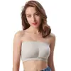 Top de sutiã tubinho base de uma alça, roupa íntima anti-exposição, plus size, plus size, com bojo removível de camada dupla, sem aro de aço, peito enrolado