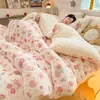 Edredón de Felpa Grueso de Doble Cara para Invierno al por Mayor, Ropa de Cama de Felpa de Leche y Felpa de Cordero, Edredón para Persona Doble de Hogar para Cuatro Estaciones, Núcleo de Edredón Individual para Dormitorio