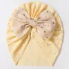 Sombreros Europeos y Americanos Nuevos Transfronterizos para Niños Color Sólido Lazo Sombreros de Punto para Bebé Sombreros de Verano Transpirables para Bebé