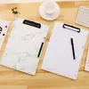 Tablero Mat de Escritura Estudiante Cuero Mármol Carpeta Tablero Archivo de Documentos Clip para Firmar Clip para Examen Clip para Firmar Libros