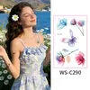 Pequeñas Pegatinas de Tatuaje Serie de Flores Acuarela Fresca Fotografía de Disfraces Impermeables Sudor Duraderas para Muñeca y Tobillo