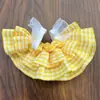 Muñeca de Algodón Nueva de 10 cm con Falda de Cuadros de Doble Capa, Colgante de Muñeco Perro de Peluche Kt de 15 cm con Ropa Intercambiable