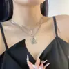 Collar Transfronterizo Europeo y Americano de Acero de Titanio de Alta Resistencia, Diseño de Personalidad Exagerada, Cadena para Clavícula, Chica Punk Atractiva, Collar Versátil para el Día a Día