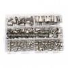 Porca de rebite de aço inoxidável 180 PCs cabeça chata vertical grão aço porca de rebite cilíndrica oca porca de tampa porca de rebite