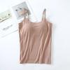 Chaleco con almohadilla en el pecho para mujer modal Copa de una pieza tirantes ropa interior para llevar por dentro y por fuera para mujer primavera y verano camiseta básica top