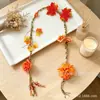Cortinas Decorativas de Flores con Atmósfera Otoñal, Decoraciones Colgantes de Cuerda de Cáñamo, Cortinas y Enredaderas de Flores Artificiales Colgantes para Fiestas Temáticas