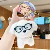Gafas Genuinas Peluche de Perro Gafas Bichón Frisé Llavero Exquisito y Lindo Niña Perro Colgante de Bolso Regalo