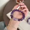 Nuevo Pulsera de Plata 925 con Amatista Sintética Boliviana y Amatista Fengjiu Pulsera de Lujo Ligero para Mujer