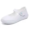 Zapatos de Enfermera para Mujer con Velcro Suela Suave Zapatos de Trabajo para Hospital Transpirables Resistentes a Olores Cómodos No Cansan los Pies Versátiles Blancos Zapatitos Blancos