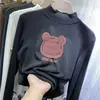 Camiseta Interior Térmica de Doble Cara con Cuello Medio Alto de Manga Larga, Gruesa, para Niñas Mayores, Cálida, Moderna, Otoño e Invierno
