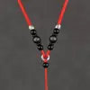 Colar com Cordão para Pendente de Pescoço em Madeira Ébano Vintage Corda para Pingente com Cordão Grosso para Homens Pingente de Jade Guanyin