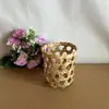 Cesta de Bambu Artesanal Conjunto de Copos para Chá de Leite Copo de Sorvete Cesta Pequena de Bambu Cesta de Bambu Popular Cesta Vazia para Check-In Cesta para Chá de Leite