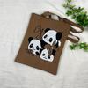 Bolsa de Tricô Ins Desenho Panda Feminina Moda para Carregar na Mão Grande Capacidade Bolsa de Ombro Bolsa Transversal Bolsa