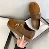Zapatos de mujer estilo Birkenstock de ante retro con puntera dividida, nueva colección otoño 2026, planos, versátiles, zapatos planos casuales Mary Jane