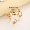 Moda Europeia e Americana Quente Transfronteiriça Alto Padrão Sensação Linha Feminina Anel de Gota d'água Vazado Conjunto de Pulseira Personalidade Acessório de Mão Feminino