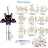 Decoração de Abóbora de Madeira para Halloween Transfronteiriça DIY Festival do Fantasma de Madeira Conjunto de Sino de Vento Infantil Pingente para Festa em Casa