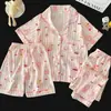 Pijama para niñas, algodón nube, conjunto de tres piezas para primavera y verano, estilo princesa, nuevo modelo 2026, ropa de casa de manga corta para niñas con shorts